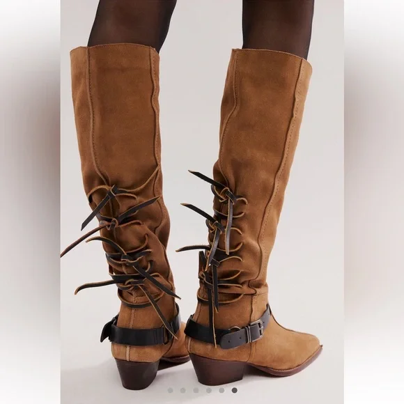 Free People Back-lace Sway low Slouchy boots - Picture 5 of 6